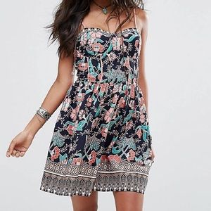 Band of Gypsies Floral Bustier Sleeveless Dress